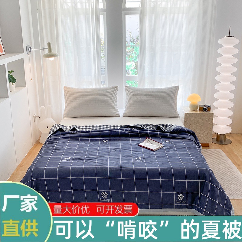Verano frío edredón de verano edredón de aire acondicionado edredón de primavera y otoño edredón de algodón núcleo edredón de cuatro estaciones general lavado por máquina 2025 nuevo estilo individual dormir desnudo