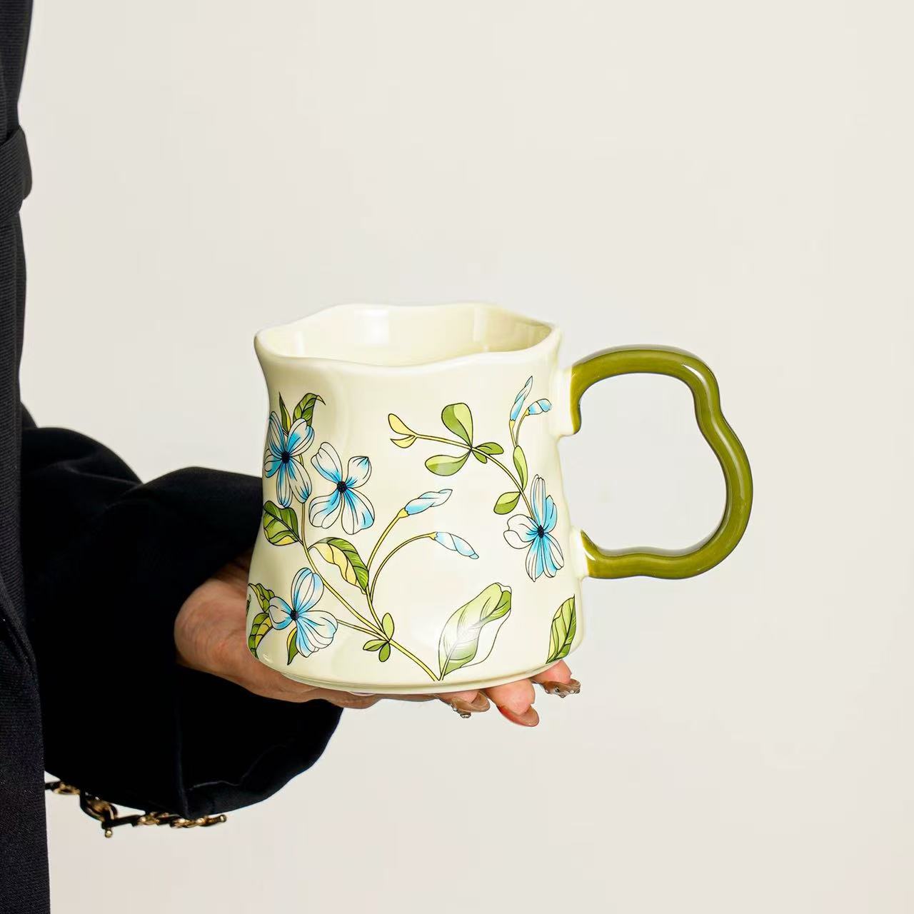 Taza de alta calidad de marca de cerámica medieval taza de diseño de gran capacidad taza de agua taza de café de oficina de mujer taza de té