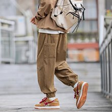 灯芯绒裤子男运动裤秋季新款休闲长裤潮流宽松卫裤百搭显瘦束脚裤