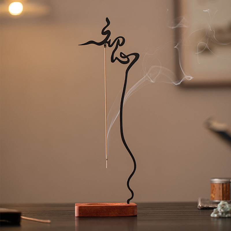 创意初心倒挂线香插摆件悬挂式室内香薰炉中式静心香托香座檀沉香