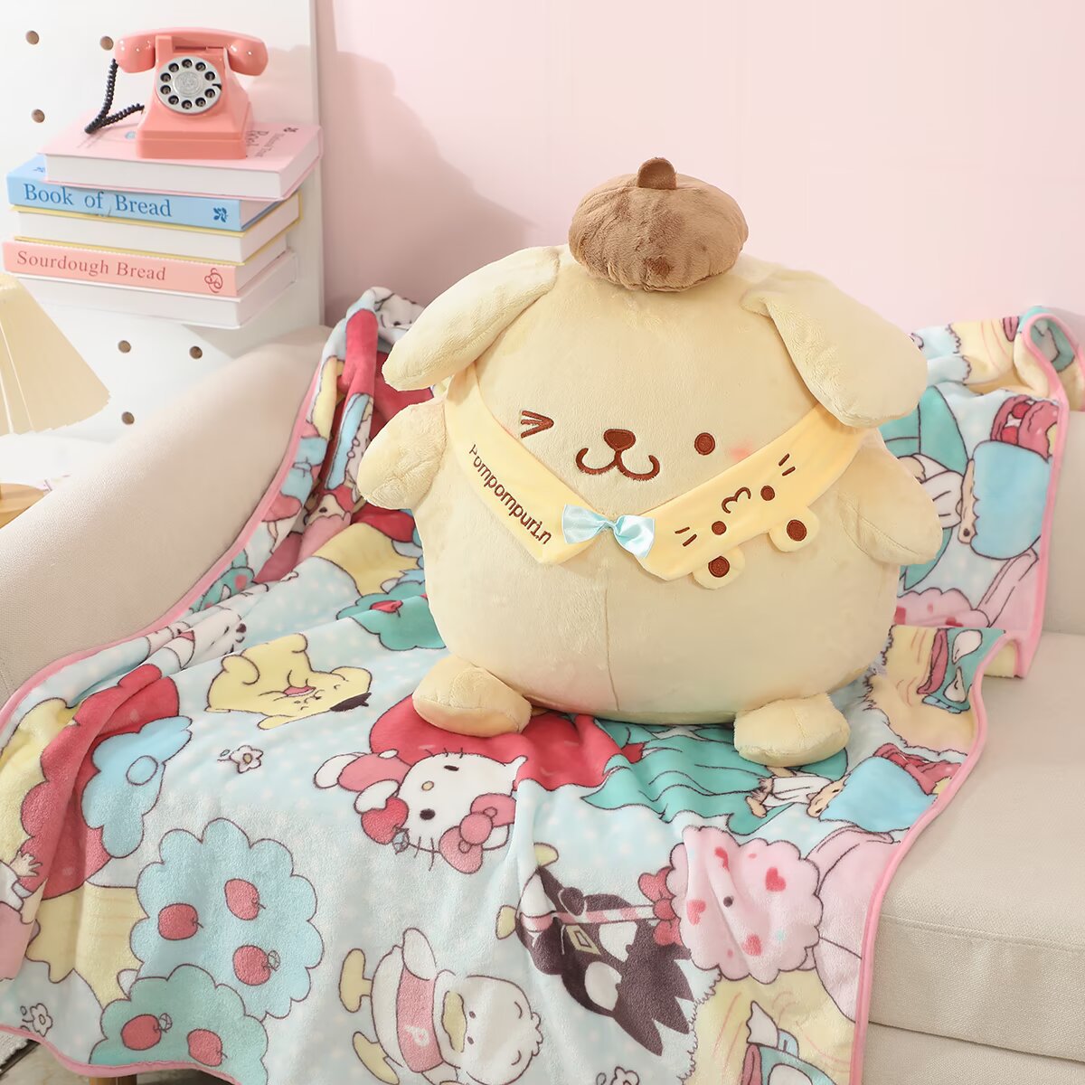 만화 베개 담요 인형 낮잠 담요 소파 두꺼운 담요 에어컨 담요 휴대용 여행 담요 자동차 담요