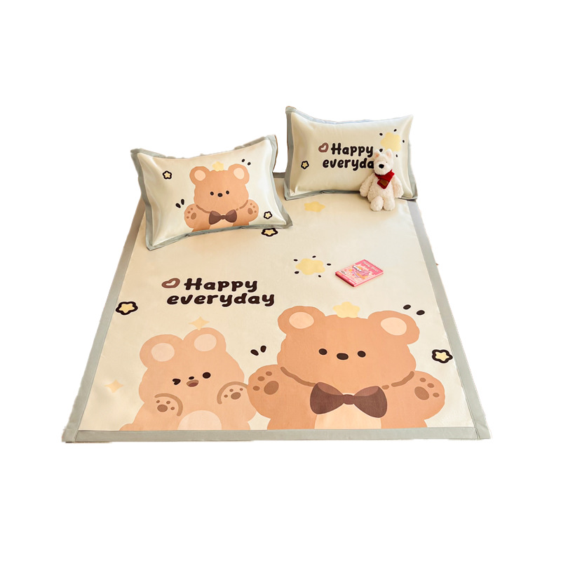 Dibujos animados 2025 nuevo tipo A nivel materno e infantil de verano de seda de hielo dormitorio de alfombra suave individual se puede lavar a máquina verano a