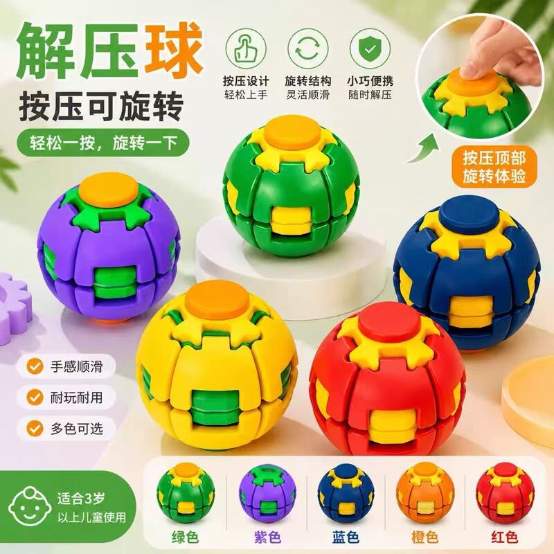 Cross-Border Press-And-Spin Fidget Spinner Stress Relief Ball Office Stress-Relief Creative Adult and Children's Toys Wholesale Cross-Border Press-And-Spin Fidget Spinner Stress Relief Ball Office Stress-Relief Creative Adult and Children's Toys Wholesale