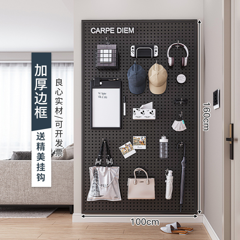 Estante de tablero de agujeros Estante de almacenamiento sin agujeros en la pared de agujeros redondos Estante de exhibición de tablero de agujeros en la pared de acero inoxidable