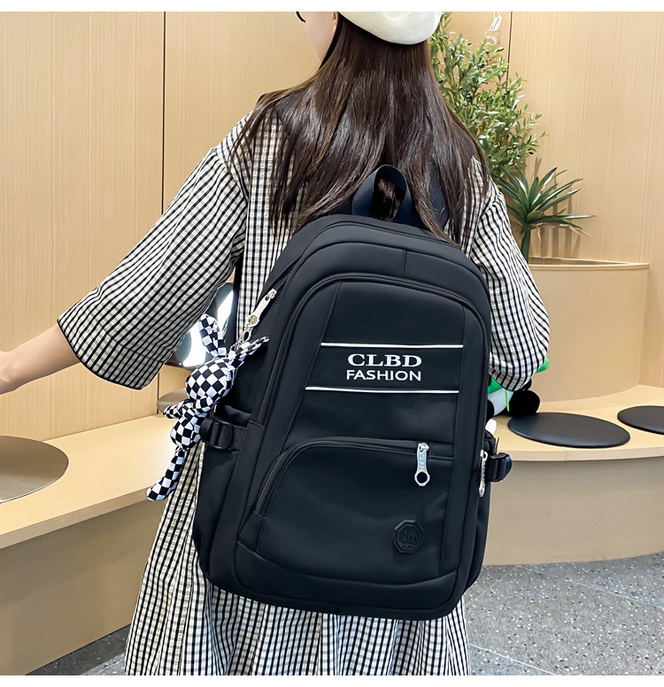 Unisex Nylon Letter Solid Color Preppy Style Sports Square Zipper Fashion Backpack display picture 18