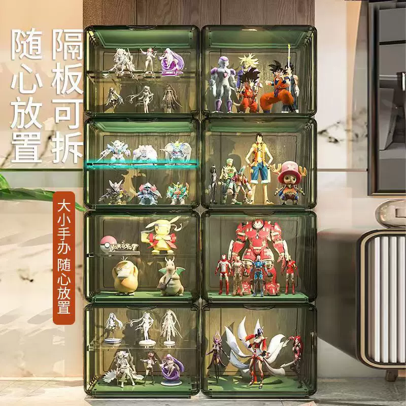 乐高收纳盒高达模型亚克力展示盒手办展示架大容量透明摆件展示柜
