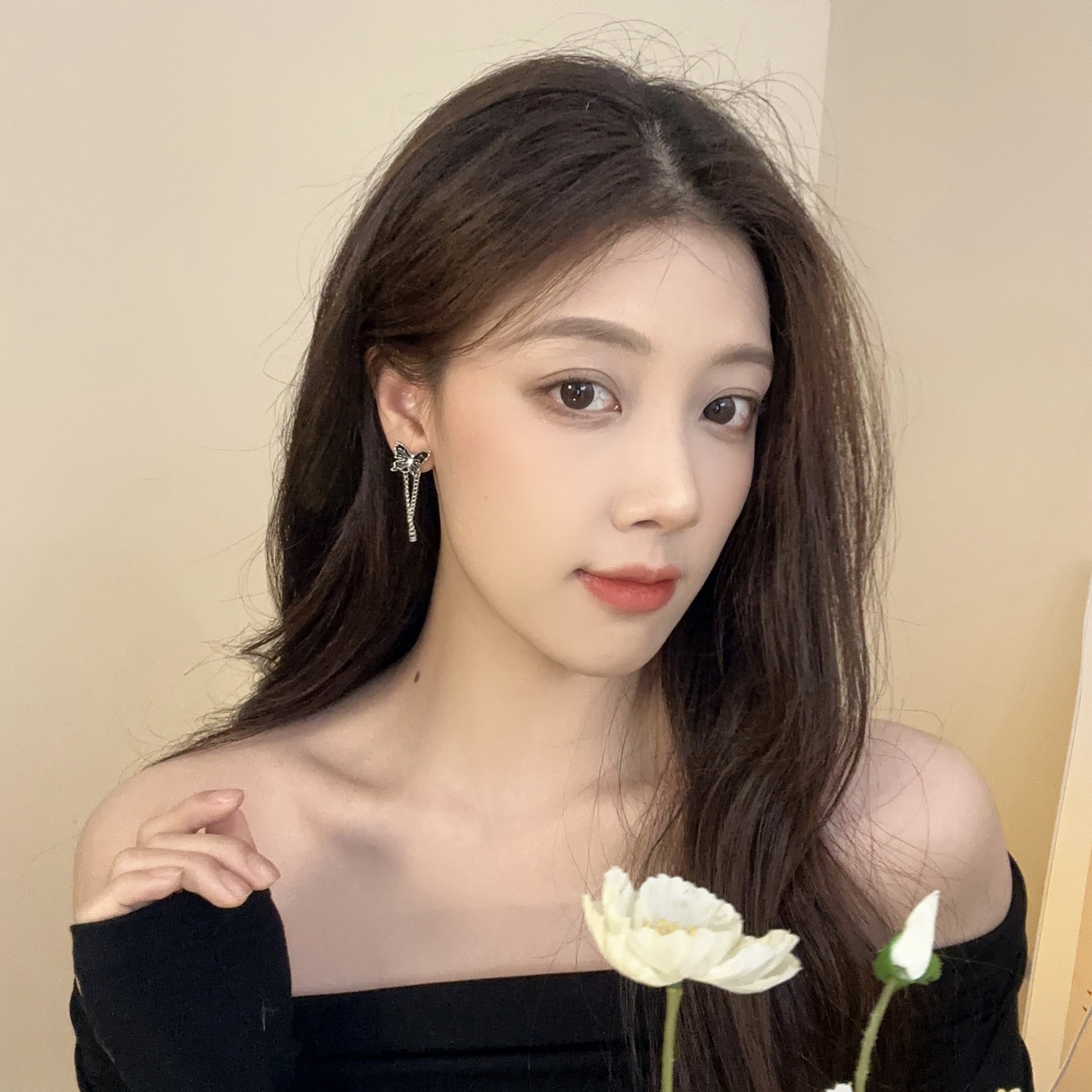 Alloy Material 1 Pair Simple Style Butterfly Alloy Drop Earrings