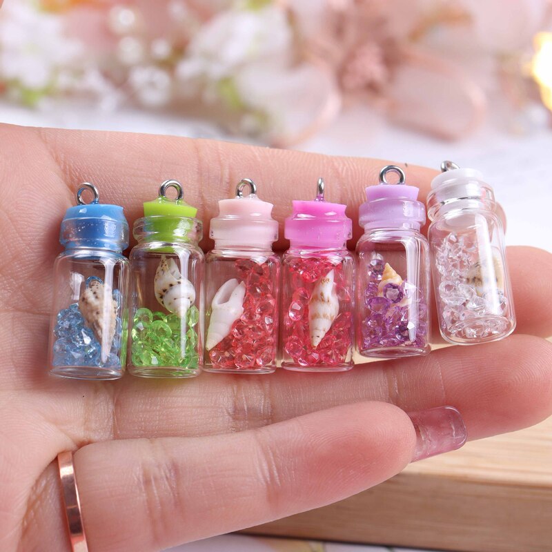 New Colorfulful Simulated Drift Bottle Conch Shell Glass Bottle Earrings Pendant Pendant Handmade DIY Jewelry Accessories New Colorfulful Simulated Drift Bottle Conch Shell Glass Bottle Earrings Pendant Pendant Handmade DIY Jewelry Accessories