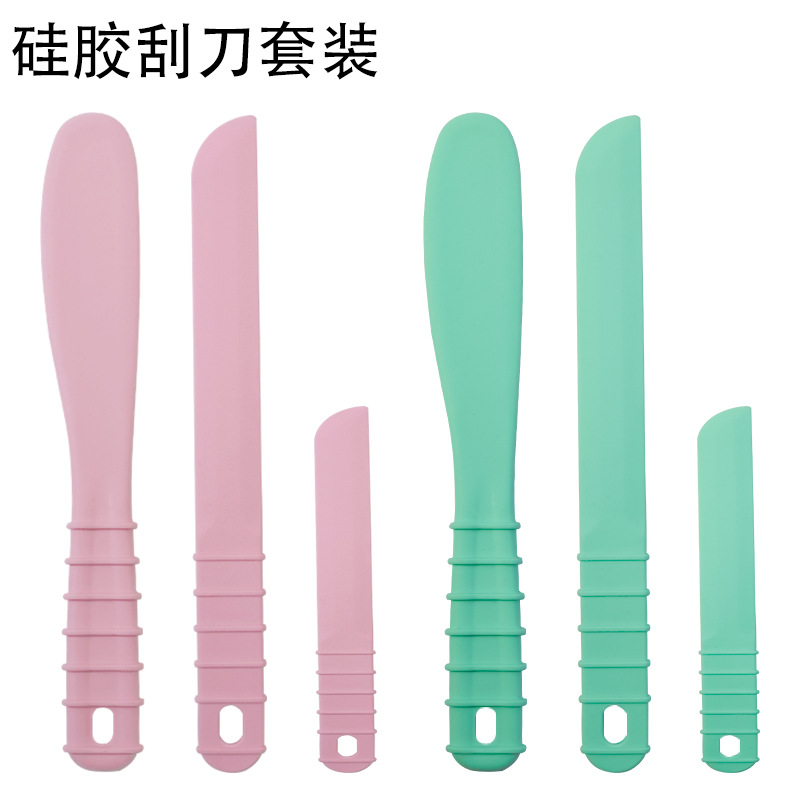 Silicone Scraper Spatula Baking 3-piece Set Mixing Cake Tool Making Silicone Wrapped Iron Jam Spatula Set