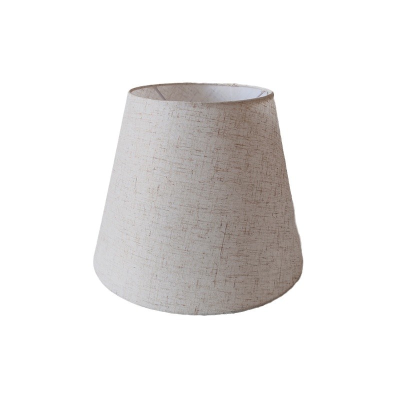 Amazon estilo americano pequeño redondo de hierro vaca esquina soporte lámpara de mesa accesorios pantalla cubierta de la cáscara redonda de lino sombreado de tela