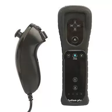 [Wii/WiiU двухпальцевые левый и правый геймпады с силиконовым чехлом и подвесом; Wii с встроенным акселератором левый и правый