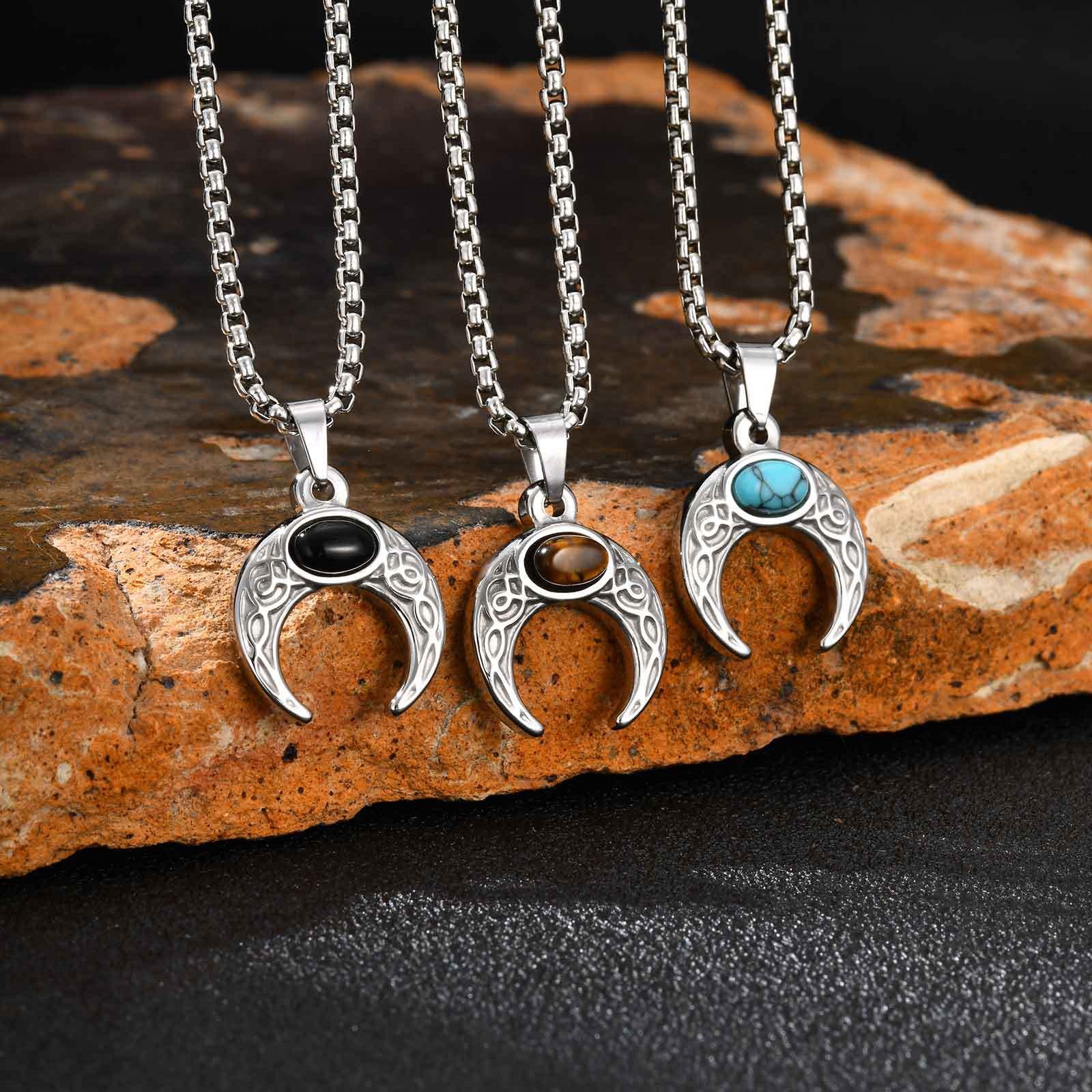 trend fashionable turquoise pendant stainless steel