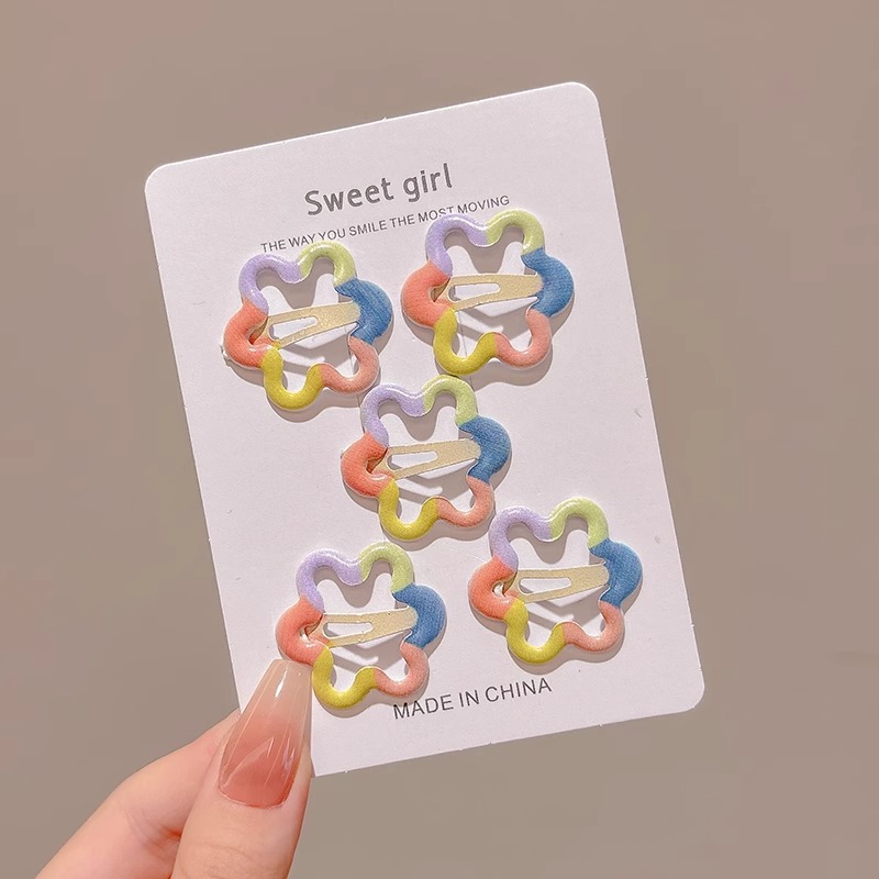 Pinza bb de color dopamina para niños cabello roto estrella de cinco puntas horquilla para niñas que no lastima el cabello, pinza para el cabello con flequillo para bebés, accesorios para el cabello lindos