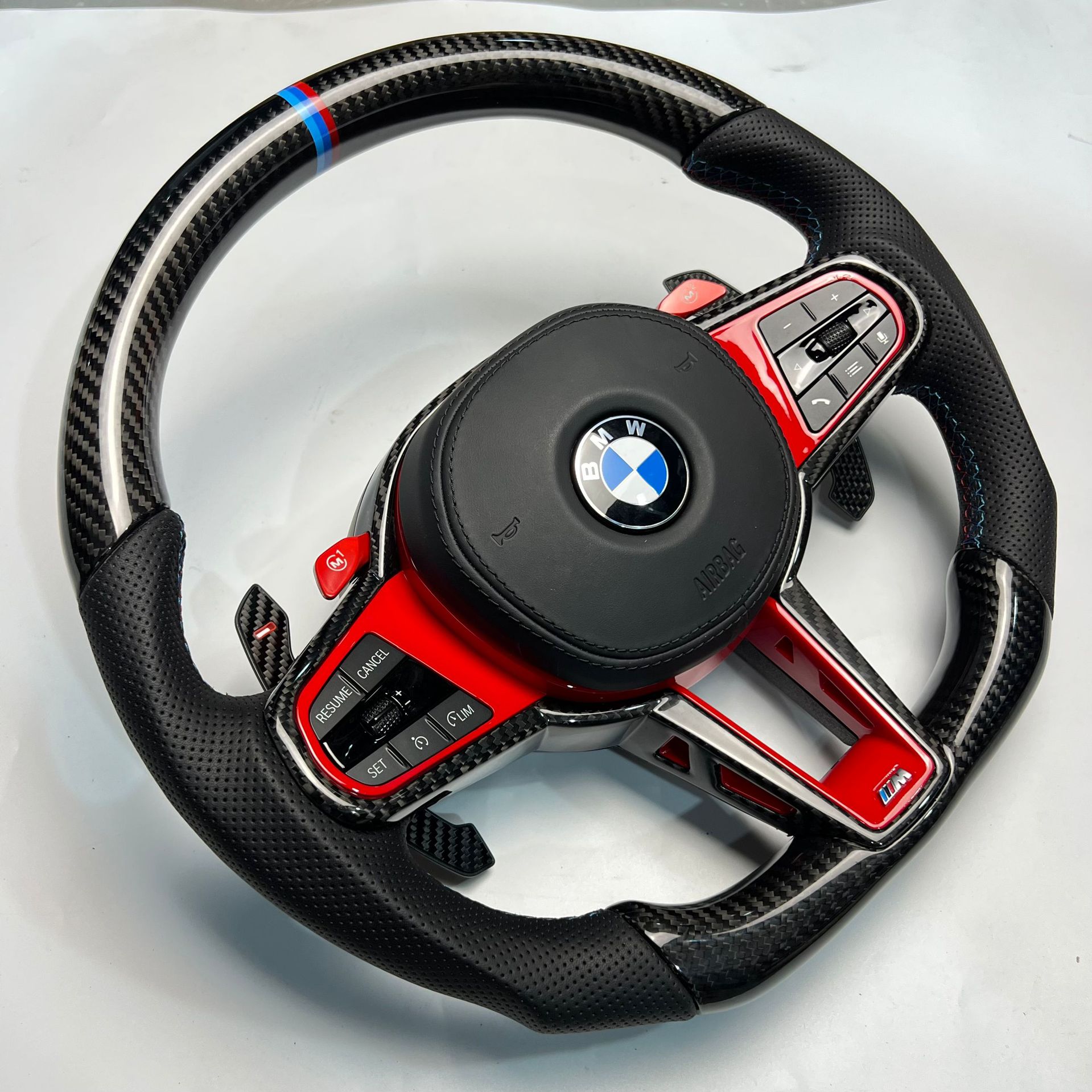 Applicable to BMW G20 G22 G80 G87 M2 M3 M4 old modified new CS real carbon fiber steering wheel assembly