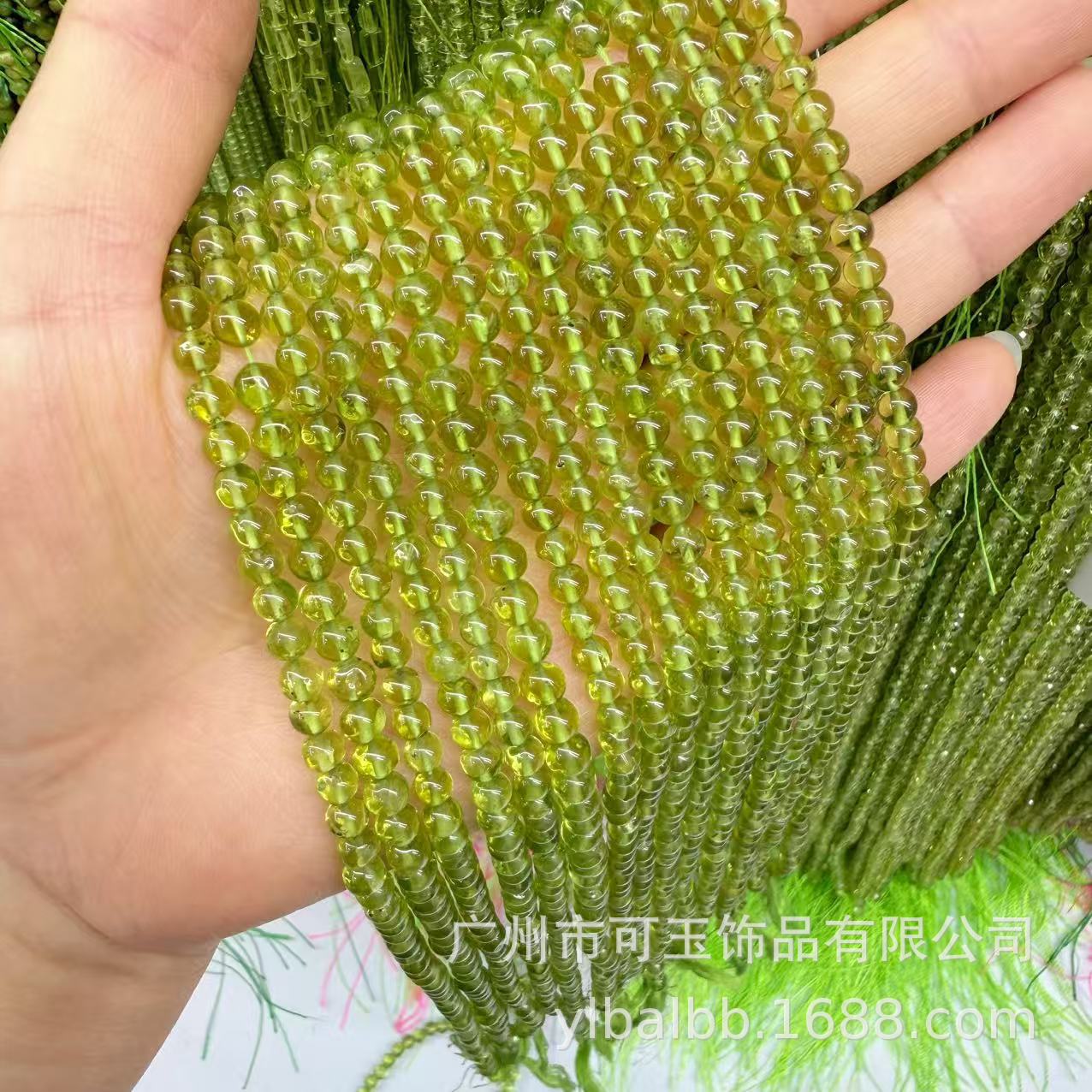 メーカー卸売天然ペリドット丸玉、算盤玉、角砂糖型、長方形、異形カット、光沢仕上げDIYジュエリーアクセサリー