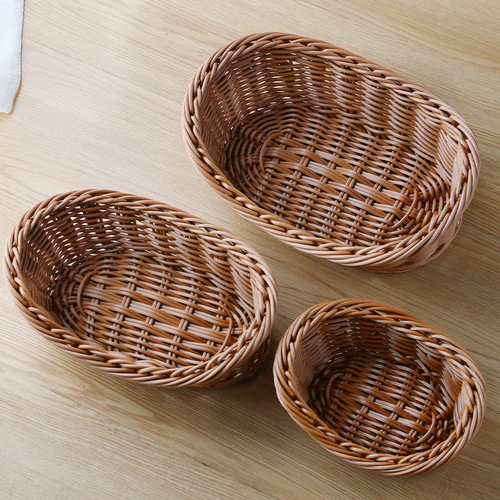 Imitation rattan ingot-shaped fruit plate creative household storage basket picnic fruit snack sundries basket dry fruit plate