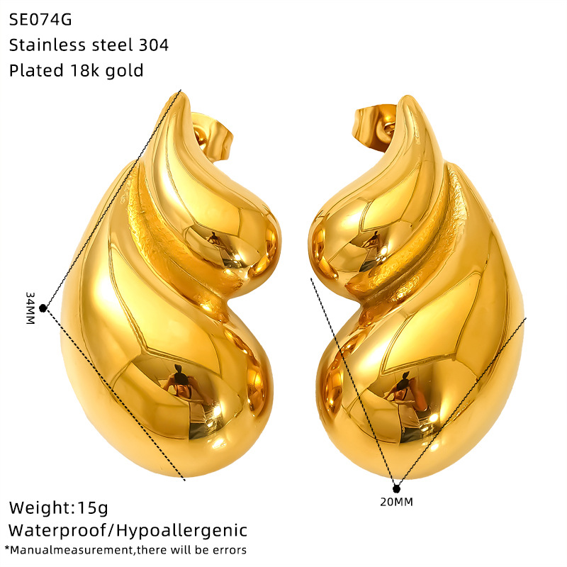 Titanium Steel Material 1 Pair Vintage Style Simple Style Geometric Plating Titanium Steel Ear Studs