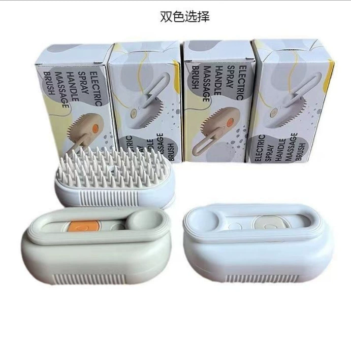 Трансграничная электрическая расческа-распылитель для чистки одним касанием, без необходимости мытья, для удаления шерсти у кошек и собак, антистатическая, перезаряжаемая, с функцией массажа.