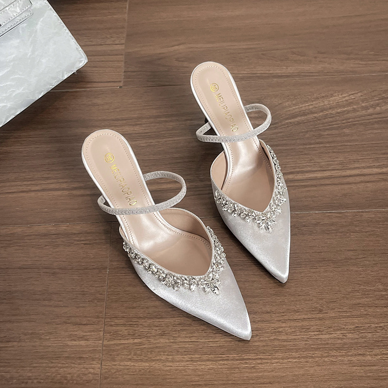 Sandali con tacco a spillo in pelle di pecora stile elegante_voghion.com