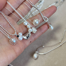 S925纯银法式复古珍珠项链女潮流简约气质锁骨链小众设计感合集