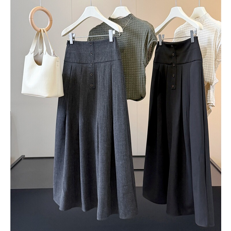 Vintage Old Money Style Single-Breasted Blazer Skirt for Women, New Autumn High-Waisted Slimming Mid-Length Pleated Skirt Vintage Old Money Style Single-Breasted Blazer Skirt for Women, New Autumn High-Waisted Slimming Mid-Length Pleated Skirt
