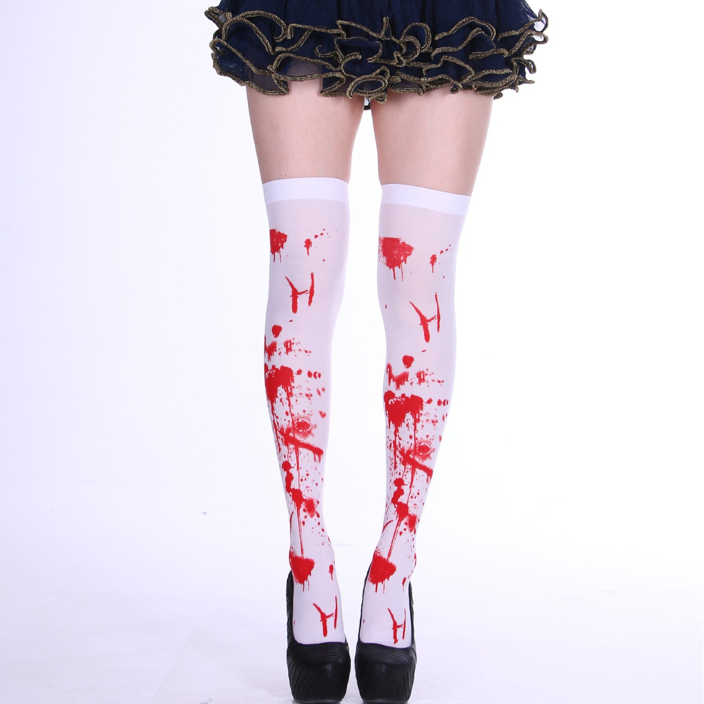 Los fabricantes suministran las medias del Festival del partido de Halloween Festival visten accesorios de ropa calcetines sobre la rodilla calcetines de sangre calcetines de enfermera