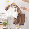 Summer summer clothing, children's set, polo for boys, 2023 collection, children's clothing, with short sleeve, wholesale