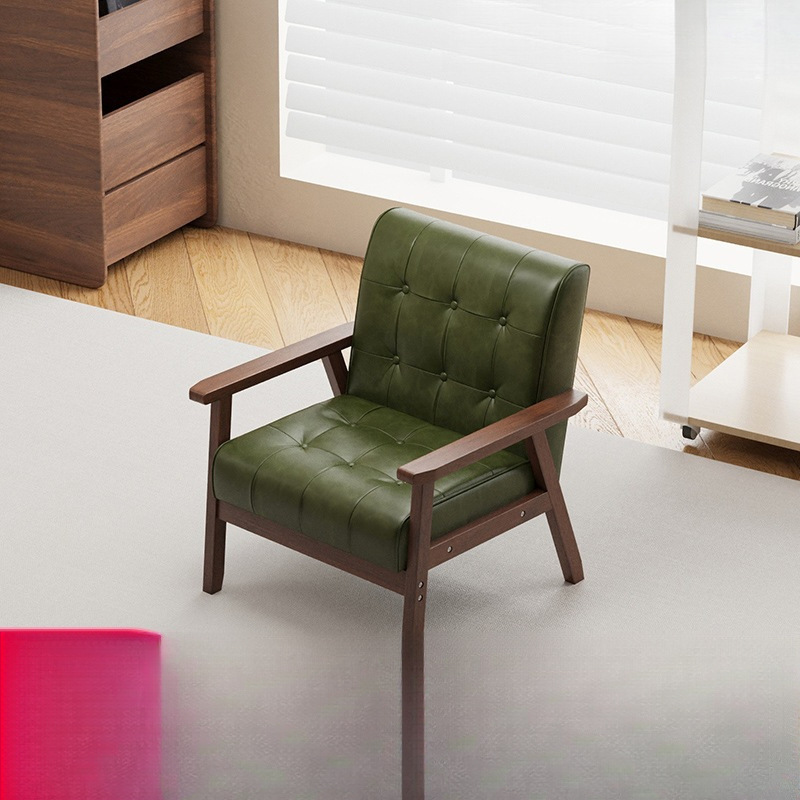 Coffee Restaurant American Retro Solid Wood Double Booth Leather Sofa Negotiation Bar Milk Tea Shop Table and Chair Combination Commercial