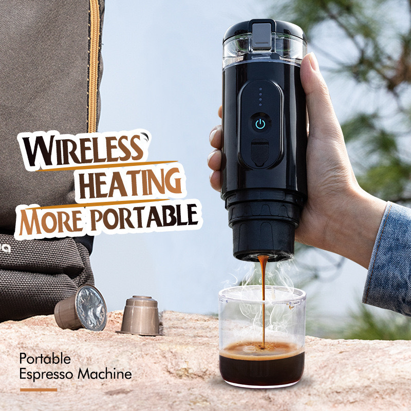 Wireless heating Italian coffee machine powder capsule charging portable outdoor travel car household electric coffee machine Wireless heating Italian coffee machine powder capsule charging portable outdoor travel car household electric coffee machine