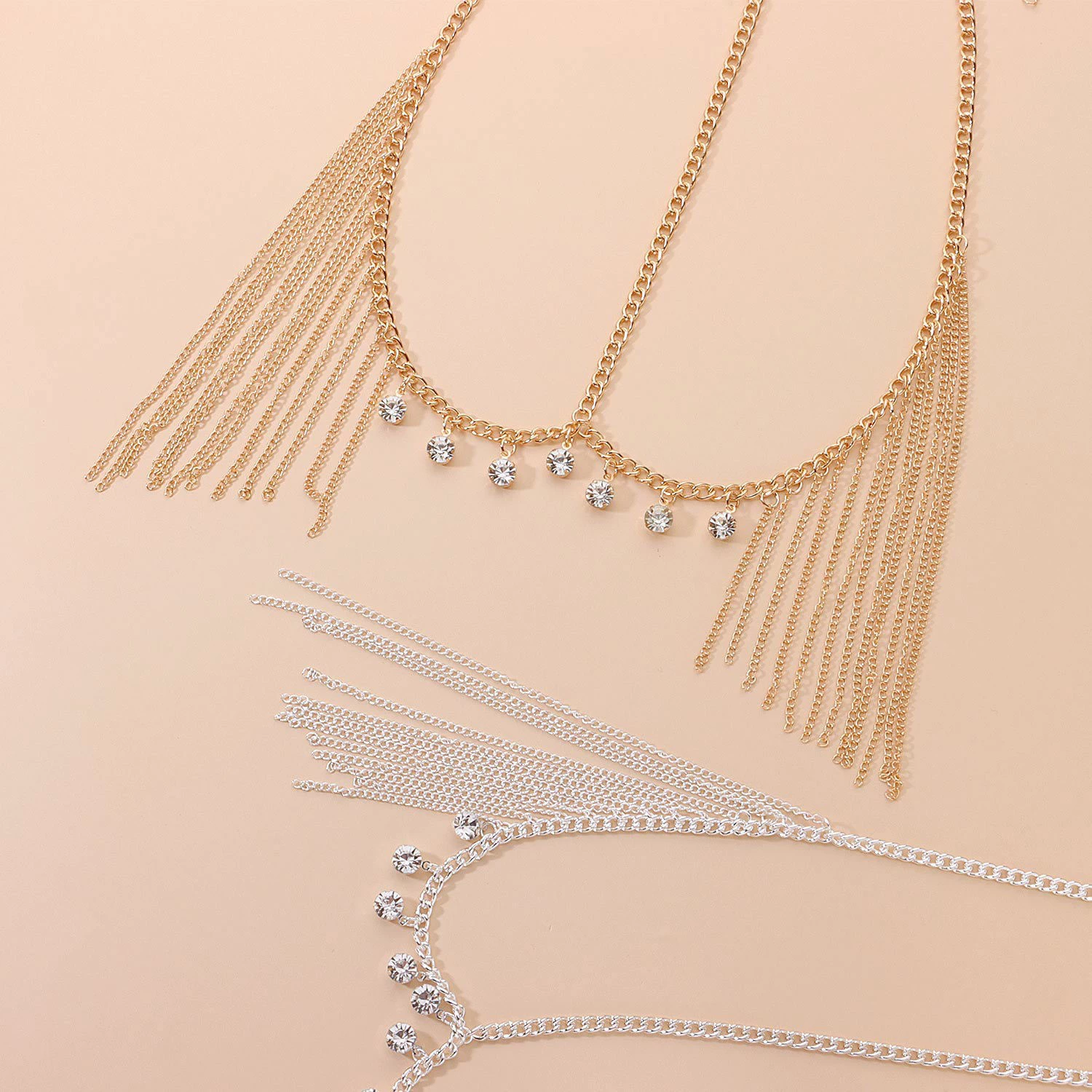 Европейские и американские трансграничные украшения, модные элегантные аксессуары для волос, Женская повязка для волос, длинная цепочка с кисточками, аксессуары с бриллиантами