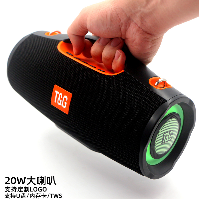 Transfronterizo TG437 portable altavoz Bluetooth 20W portátil iluminación portátil LED TWS subwoofer audio Bluetooth