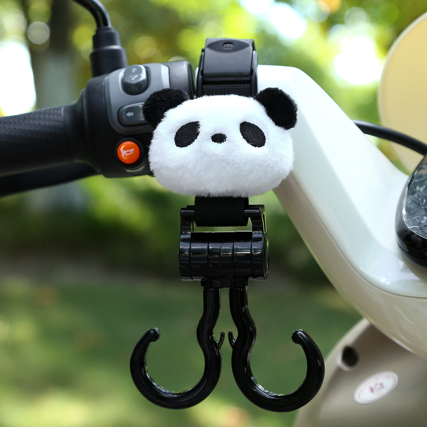 Universal – Other Electric Vehicle Accessories Hook Enhanced - black-double-hook-black-and-white-panda-plush-extended-45cm