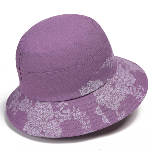 Sun Protection Hat for Middle-Aged and Elderly Women, Spring and Summer Mother's Hat, Elderly Lady's Bucket Hat, Grandmother's Fabric Hat, Summer Breathable Fisherman Hat