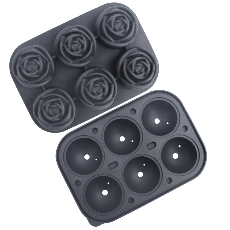 Whisky transfronterizo de dibujos animados rejilla de hielo de silicona molde de hielo con tapa molde de hielo para hockey sobre hielo caja de almacenamiento de hielo para el hogar en stock