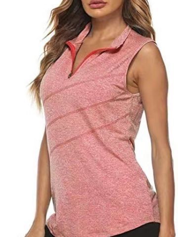 Tennis sports breathable vest sleevless with zipper