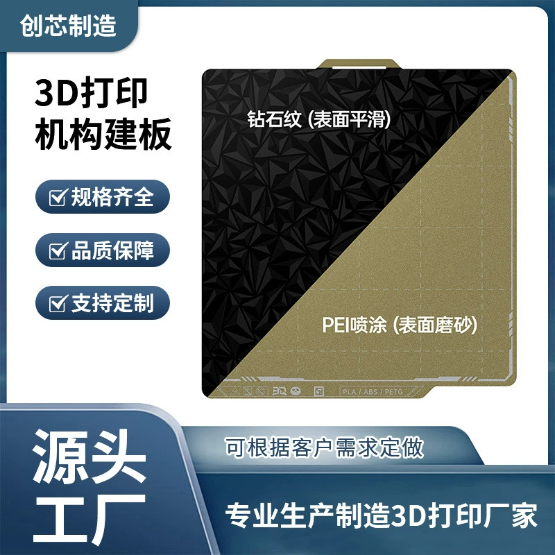 3D-печать, горячая кровать, двусторонняя распылительная песочная пружинная стальная пластина, печатная пластина PEI P1S, высокотемпературная A1, гладкая поверхность, бамбук, бамбук