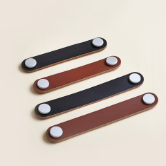 彩色皮箱包拉手提手抽屜衣櫃櫥櫃門銅拉絲單孔皮革卡通把手批發