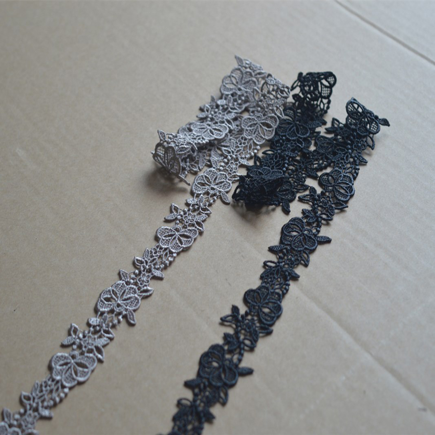 2厘米宽黑和棕镂空水溶日单服装窗帘古装舞蹈蕾丝花边服旗袍镶边