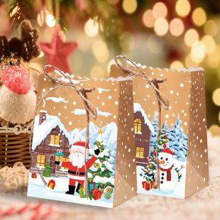 Cross-Border European Foreign Trade Christmas Gingerbread House Candy Box Party Kraft Paper Packaging Box Gift Chocolate Box