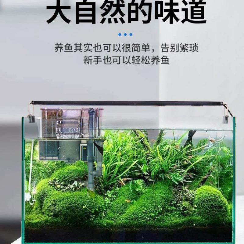 Прямоугольный прямоугольный стеклянный аквариум высокой четкости домашнего дома гостиная маленький аквариум с золотыми рыбками