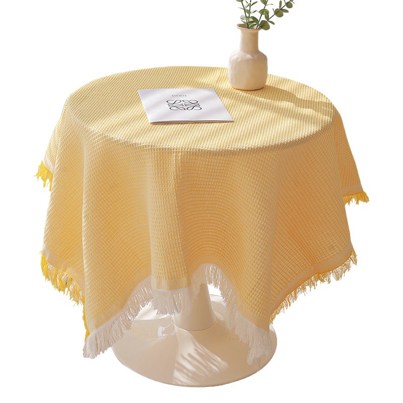 Foto mantel ins estilo ligero de lujo de alto grado de encaje blanco de algodón de lino escritorio mantel rectangular mesa de café Mesa Redonda estera