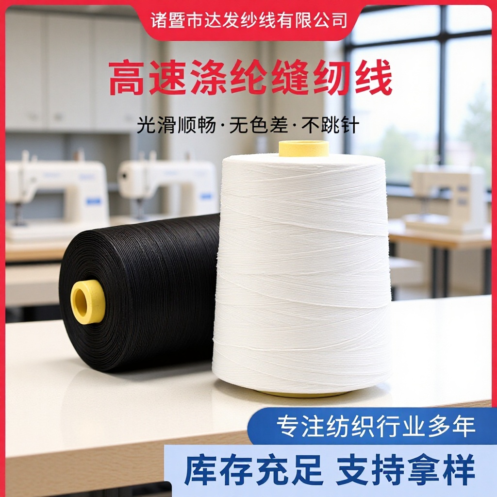 工厂大卷专用202中粗线大卷宝塔线高速涤纶缝纫线箱包线牛仔线