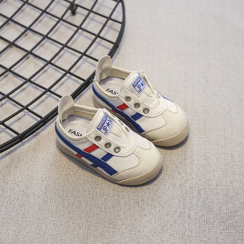  New Fashion Girls White Shoes Soft Sole Breathable Children's Canvas Shoes Boys Trendy Baby Casual Shoes