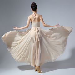 Classical dance dress for women, flowing 720-degree large swing skirt, portrait dance half skirt, dance practice chiffon dress