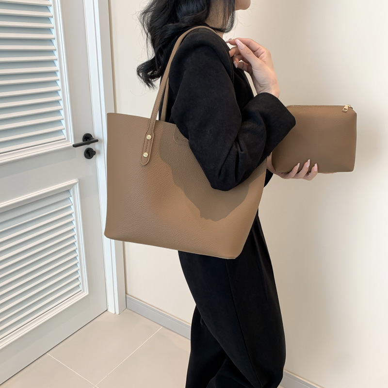 2025 春の新多用途脇の下の女性のバッグファッショントートバッグ無地大容量通勤ショルダーバッグハンドヘルド|undefined