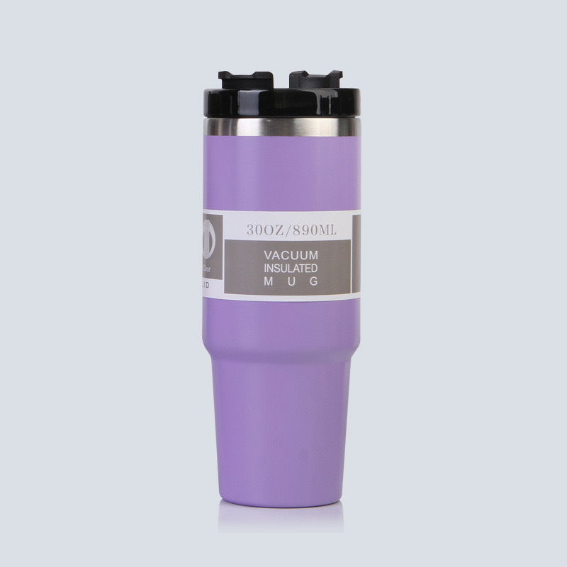 Vaso térmico para coche 30oz acero inoxidable 304 con pajilla y doble tapa vaso de hielo