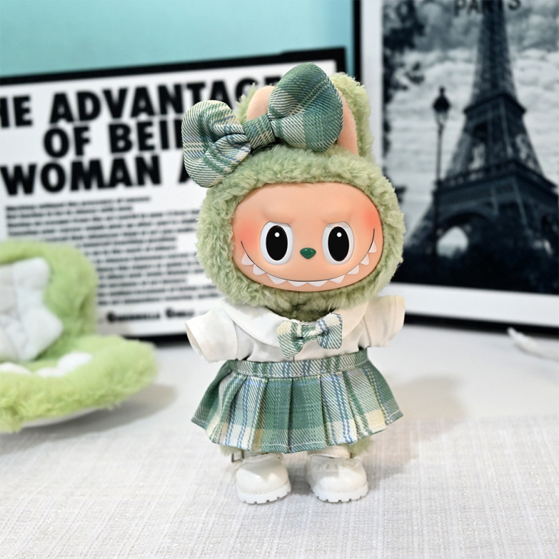洋服のみ】ペンダント LABUBU 洋服 春スイートサスペンダースカート 17CM ラブブ着替えサスペンダースカート おしゃれ|undefined