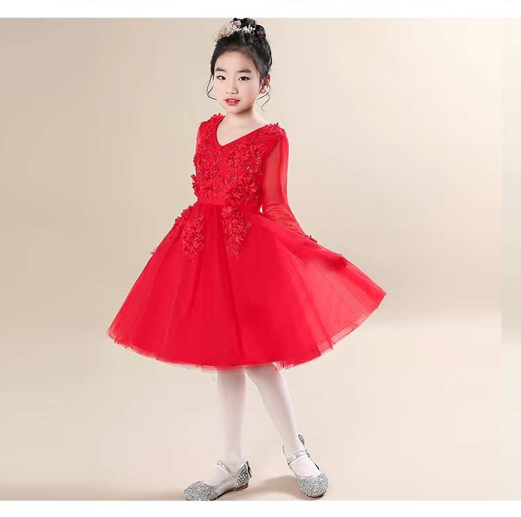 Vestido de niña nuevo vestido de princesa de alta calidad vestido de novia vestido de espectáculo de pequeño anfitrión vestido de piano