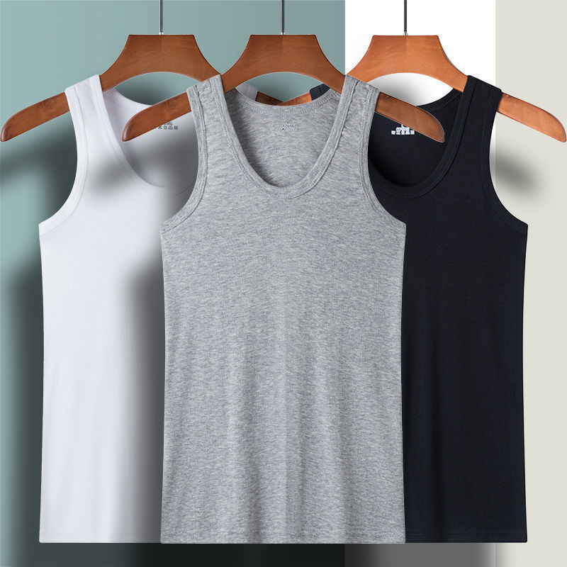 Cotton Vest Men's Summer Thin Sleeveless Vest Sports Undershirt Slim Fit Inner Wear 100% Cotton Base Shirt Tight