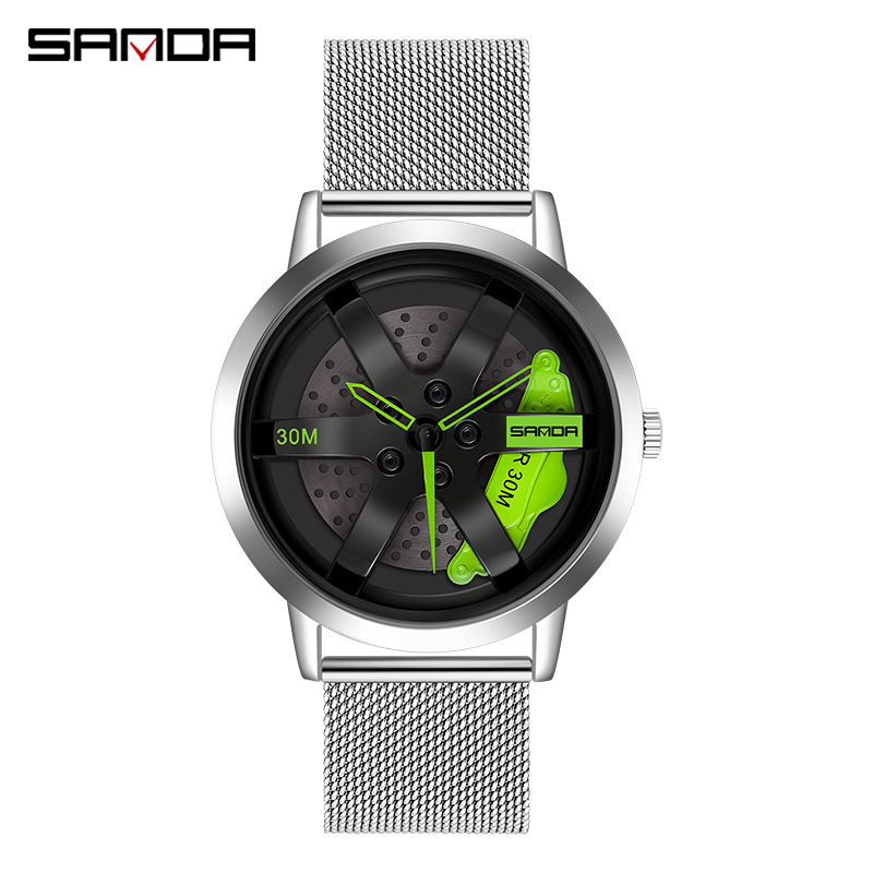 1075 메쉬 벨트 실버 그린